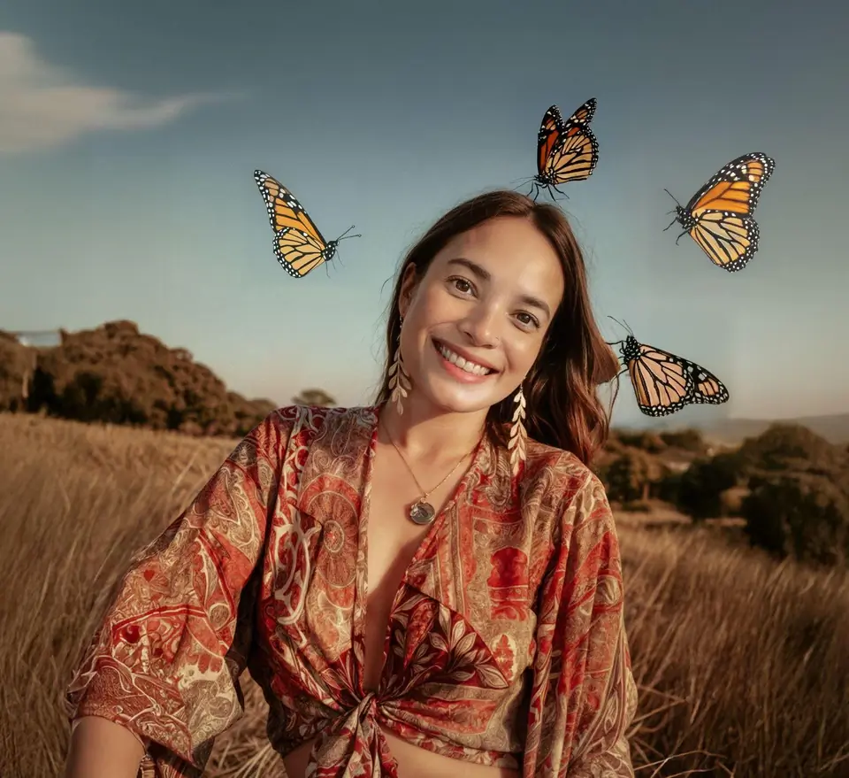 Fiorella Lertora al aire libre, energía femenina y naturaleza